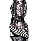 Incaltaminte Femei Sam Edelman Tina Genuine Calf Hair Platform Sandal BLACK-ZEBRA