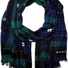 Marc Jacobs Blue Plaid Stole Blue Multi