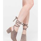 Incaltaminte Femei CheapChic Best In The Wrap Game Tie-up Block Heels Taupe