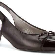 ara Kitty Black Leather/Patent Toe