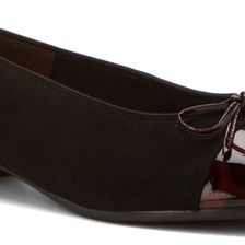 ara Bel Black Suede/Brown Patent Toe