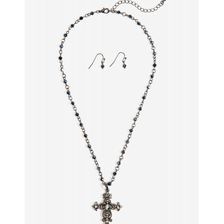 Bijuterii Femei CheapChic Black Out Cross Pendant Short Necklace Black
