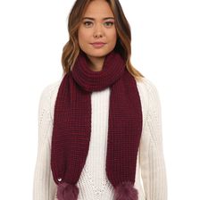 UGG Reversible Cardy Scarf w/ Fur Poms Aster Multi