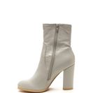 Incaltaminte Femei CheapChic Swaggy Strut Chunky Faux Leather Booties Ltgrey