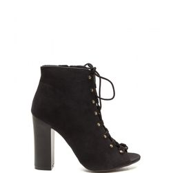 Incaltaminte Femei CheapChic Style Blog Worthy Lace-up Booties Black