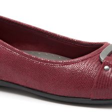 Trotters Sizzle Dark Red Patent Suede Lizard Leather