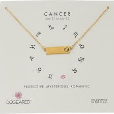 Dogeared Cancer Zodiac Bar Necklace Gold Dipped