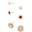 Bijuterii Femei Forever21 Faux Gem Rhinestone Stud Set Goldpink