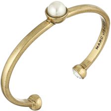 Marc Jacobs Cabochon Pearl Delicate Cuff Bracelet Cream/Antique Gold