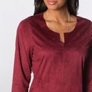 Rochie imitaţie de piele întoarsă 