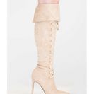 Incaltaminte Femei CheapChic Style Story Lace-up Thigh-high Boots Nude