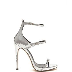 Incaltaminte Femei CheapChic Luxurious Touch Strappy Metallic Heels Silver