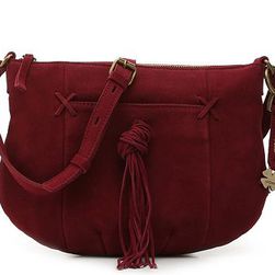Accesorii Femei Lucky Brand Lucky Brand Carmen Leather Crossbody Bag Burgundy Suede