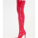 Incaltaminte Femei CheapChic Long Story Chic Faux Patent Boots Red