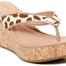 UGG Natassia Genuine Calf Hair Platform Wedge Sandal SLRD