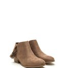 Incaltaminte Femei CheapChic Fringe Fandom Faux Suede Booties Taupe