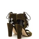 Incaltaminte Femei CheapChic Strong Angles Faux Suede Chunky Heels Olive