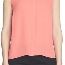 CeCe by Cynthia Steffe Sleeveless Crepe Blouse GINGER PIN