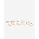 Bijuterii Femei CheapChic Geo Lust 10pc Skinny Ring Set Met Gold