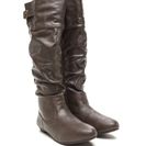 Incaltaminte Femei CheapChic Strap \'em Up Slouchy Knee-high Boots Taupe