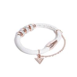Bijuterii Femei GUESS White and Rose Gold-Tone Magnetic Bead Bracelet white