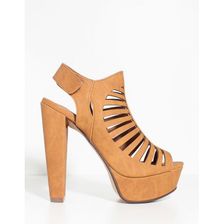 Incaltaminte Femei CheapChic 70s Caged Bootie Cognac