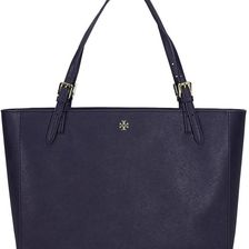 Tory Burch York Buckle Leather Tote - Navy N/A