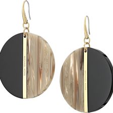 Michael Kors Color Block Disc Earrings Gold/Black/Sand