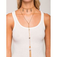 Bijuterii Femei CheapChic Leaf Drop Boho Chain Wrap Layer Choker Camel