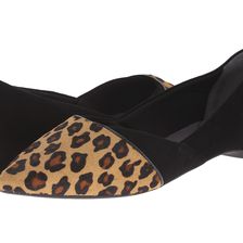 Rockport Total Motion 30mm Hidden Wedge Layer Dorsay Black Kid Suede/Leopard Hair On