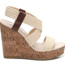 Incaltaminte Femei Steve Madden Elika Wedge Sandal CreamBrown