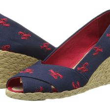 Ralph Lauren Cecilia Modern Navy/RL Bright Red (Lobster) Canvas Embroidered Critters