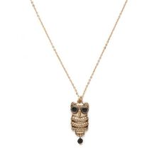 Bijuterii Femei Forever21 Faux Stone Owl Necklace Antique goldblack