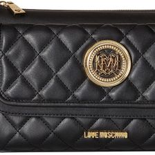 LOVE Moschino Long Classic Quilted Crossbody Bag Black