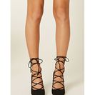 Incaltaminte Femei Forever21 Faux Suede Lace-Up Heels Black