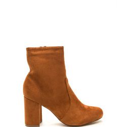 Incaltaminte Femei CheapChic Stacked In Your Favor Chunky Booties Mocha
