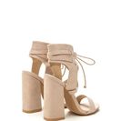 Incaltaminte Femei CheapChic Featured Model Faux Suede Chunky Heels Nude