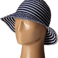 Ralph Lauren Poly Striped Signature Grosgrain Bucket Hat Capri Navy/Pearl
