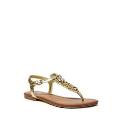 Incaltaminte Femei GUESS Sian T-Strap Sandals gold multi leather