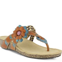 Incaltaminte Femei Spring Step L\' Artiste by Chunali Wedge Sandal CamelTurquoise
