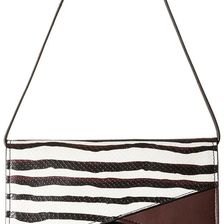 French Connection Remy Clutch Black/White Stripe Snake