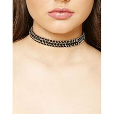 Bijuterii Femei Forever21 Faux Suede Cable Choker Silverblack