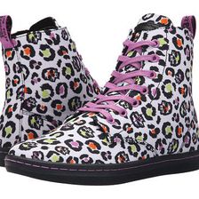 Incaltaminte Femei Dr Martens Hackney 7-Eye Boot White Skleopard Twill Canvas