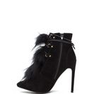 Incaltaminte Femei CheapChic Bold Entrance Furry Lace-up Booties Black