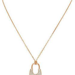 Michael Kors Rose Gold-Tone Crystal Pave Padlock Pendant MKJ4894791 N/A