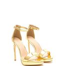 Incaltaminte Femei CheapChic Socialite Life Metallic Platform Heels Gold