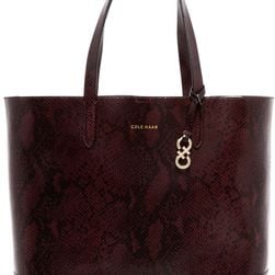 Cole Haan Palermo Faux Snake Leather Tote ZINFANDEL-BLACK