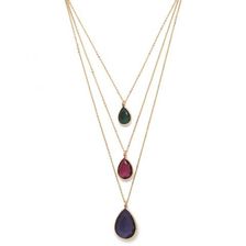 Bijuterii Femei Forever21 Faux Gem Layered Necklace Goldnavy