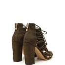 Incaltaminte Femei CheapChic Knot Again Chunky Caged Lace-up Heels Olive
