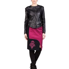 Fusta fuchsia, cu imprimeu iris, Statement, Amelie Suri